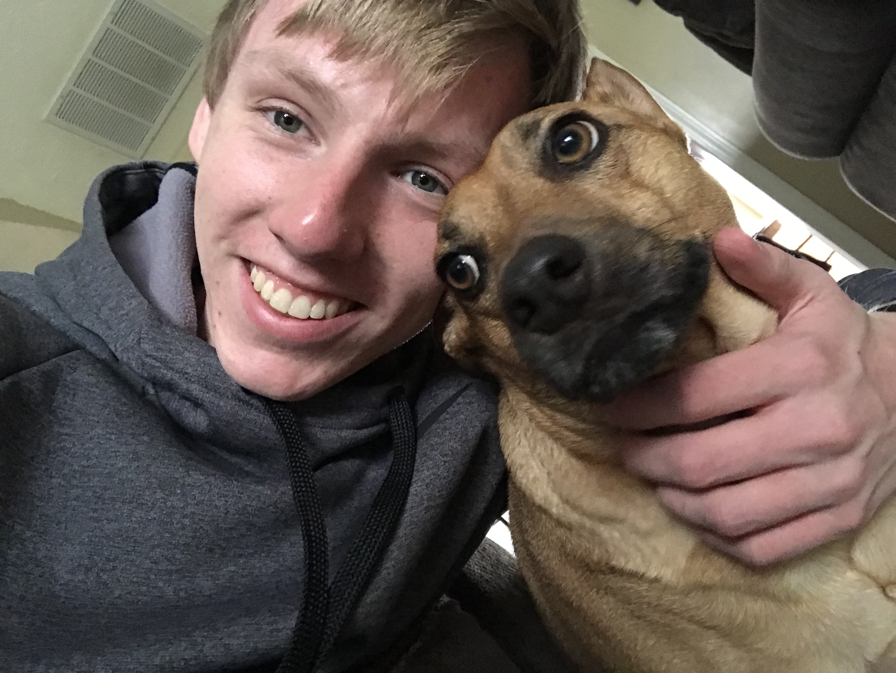 A picture of my dog, Simon, and me.